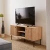 Meuble TV Décor Bois Rainuré 120 Cm