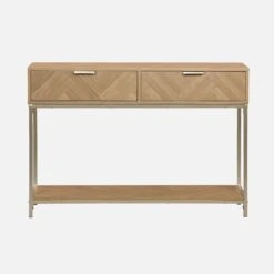 Console Effet Bois Décor Chevrons 2 Tiroirs -Jardin Et Extérieur ibudconsole d1bd3a65d5e2f3bb146060c864e932ae