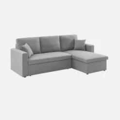 Canapé D'angle Convertible 3 Places Couleur : Gris Clair -Jardin Et Extérieur iccsofalg 99461bf91a4c58e6a36b6457645555df