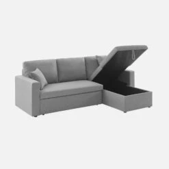Canapé D'angle Convertible 3 Places Couleur : Gris Clair -Jardin Et Extérieur iccsofalg d055d0252e7db39a24a36a8a7f130a17