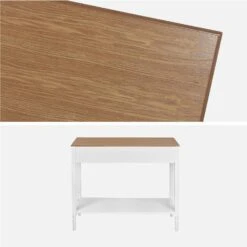 Console Avec 2 Tiroirs, Placage Bois De Frêne -Jardin Et Extérieur icelconsole 465efb1d439f846de63ddeeaa343fc00