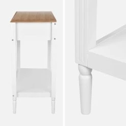 Console Avec 2 Tiroirs, Placage Bois De Frêne -Jardin Et Extérieur icelconsole a20108e4e48321441c9e6e45c77d0472