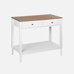 Console Avec 2 Tiroirs, Placage Bois De Frêne -Jardin Et Extérieur icelconsole ecf6e5aae50bfa94f8ceff656af33b64