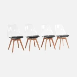 Chaise Scandinave Pieds Bois (lot De 4) Couleur : Noir -Jardin Et Extérieur ichairacrx4bk f0f1a2886978e862e1791f90dbf8c863