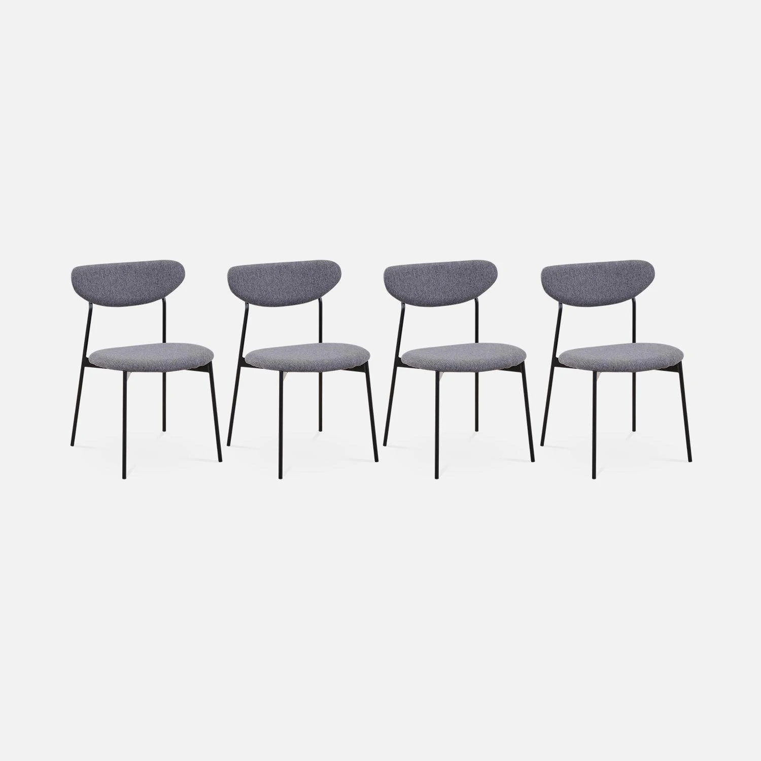 Chaise Scandinave Pieds Acier (lot De 4) Couleur : Gris Foncé 5 Chaise Scandinave Pieds Acier (lot De 4) Couleur : Gris Foncé – Image 3
