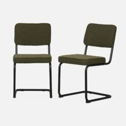 Chaise Cantilever Bouclette Texturée (lot De 2) Couleur : Vert -Jardin Et Extérieur ichrmjbfchgrex2 58e209c29b8f9f484988150432f6f8bc
