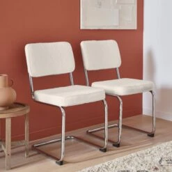 Chaise Cantilever Bouclettes (lot De 2)