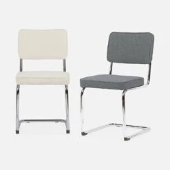 Chaise Cantilever Bouclette Texturée (lot De 2) Couleur : Gris 15 Chaise Cantilever Bouclette Texturée (lot De 2) Couleur : Gris -Jardin Et Extérieur ichrmjchbcgbx2 c7547146d424a3dbc27f334e140a20a9