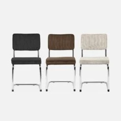 Chaise Cantilever Velours Côtelé (lot De 2) Couleur : Grège -Jardin Et Extérieur ichrmjcrgyx2 e8a743c14105e98d719e49a752f6a36e