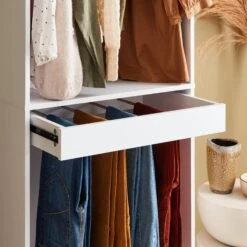 Module Dressing Avec Penderie Et Porte-pantalons Couleur : Blanc -Jardin Et Extérieur idrestrailwh 7f88081e8662ee807294389c655fe3ce