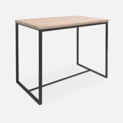 Table Haute Et 4 Tabourets De Bar Acier Et Effet Bois Couleur : Noir -Jardin Et Extérieur ids100r4 4834ade49db55da581ab83fe855fecc7