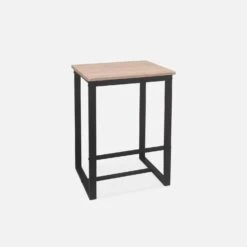 Table Haute Et 4 Tabourets De Bar Acier Et Effet Bois Couleur : Noir -Jardin Et Extérieur ids100r4 95634b96e6992f10b65c85c5d9413c6d