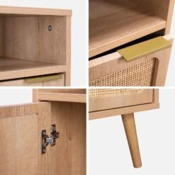 Lot De 2 Tables De Chevet Décor Bois, Cannage Arrondi 11 Lot De 2 Tables De Chevet Décor Bois, Cannage Arrondi -Jardin Et Extérieur ievabedsidex2 a1842cc1376113bc1b9c39230b4899ca