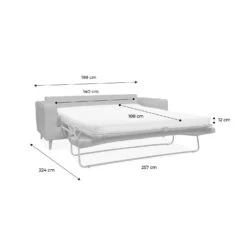 Canapé Lit Convertible 3 Places Avec Matelas 12cm - Fabriqué En France Couleur : Moutarde -Jardin Et Extérieur igusbedsofacur 1d1f7865e5f44b3a6c301d8848b45534