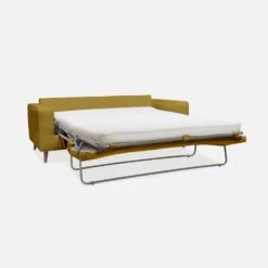 Canapé Lit Convertible 3 Places Avec Matelas 12cm - Fabriqué En France Couleur : Moutarde -Jardin Et Extérieur igusbedsofacur 5aa17ac20101ee301ce731b8a38da8b4