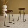 Tabouret De Bars Bois De Manguier Et Acier, Repose Pieds, 65cm (lot De 2) Couleur : Teinté Noyer 1 Tabouret De Bars Bois De Manguier Et Acier, Repose Pieds, 65cm (lot De 2) Couleur : Teinté Noyer -Jardin Et Extérieur ijabst65x2wal 9ea94ac255d798cf97af73e76d5047da