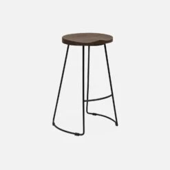 Tabouret De Bars Bois De Manguier Et Acier, Repose Pieds, 65cm (lot De 2) Couleur : Teinté Noyer -Jardin Et Extérieur ijabst65x2wal b3e6ac68d666307e981925926a6a18a4