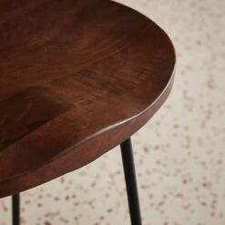 Tabouret De Bars Bois De Manguier Et Acier, Repose Pieds, 65cm (lot De 4) Couleur : Teinté Noyer -Jardin Et Extérieur ijabst65x4wal 1e497e0d6b5dfe5427e54349d2368031