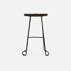 Tabouret De Bars Bois De Manguier Et Acier, Repose Pieds, 65cm (lot De 4) Couleur : Teinté Noyer -Jardin Et Extérieur ijabst65x4wal 8a873a1bbda40d7cc7e6f5bf2c8bf841