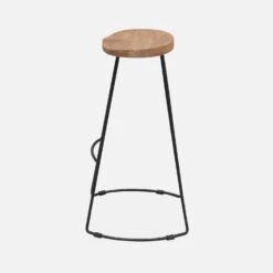 Tabouret De Bar Bois De Manguier Et Acier, Repose Pieds, 75cm (lot De 2) Couleur : Naturel -Jardin Et Extérieur ijabst75x2oak e37b95a92e57157ee6528f42694428cf