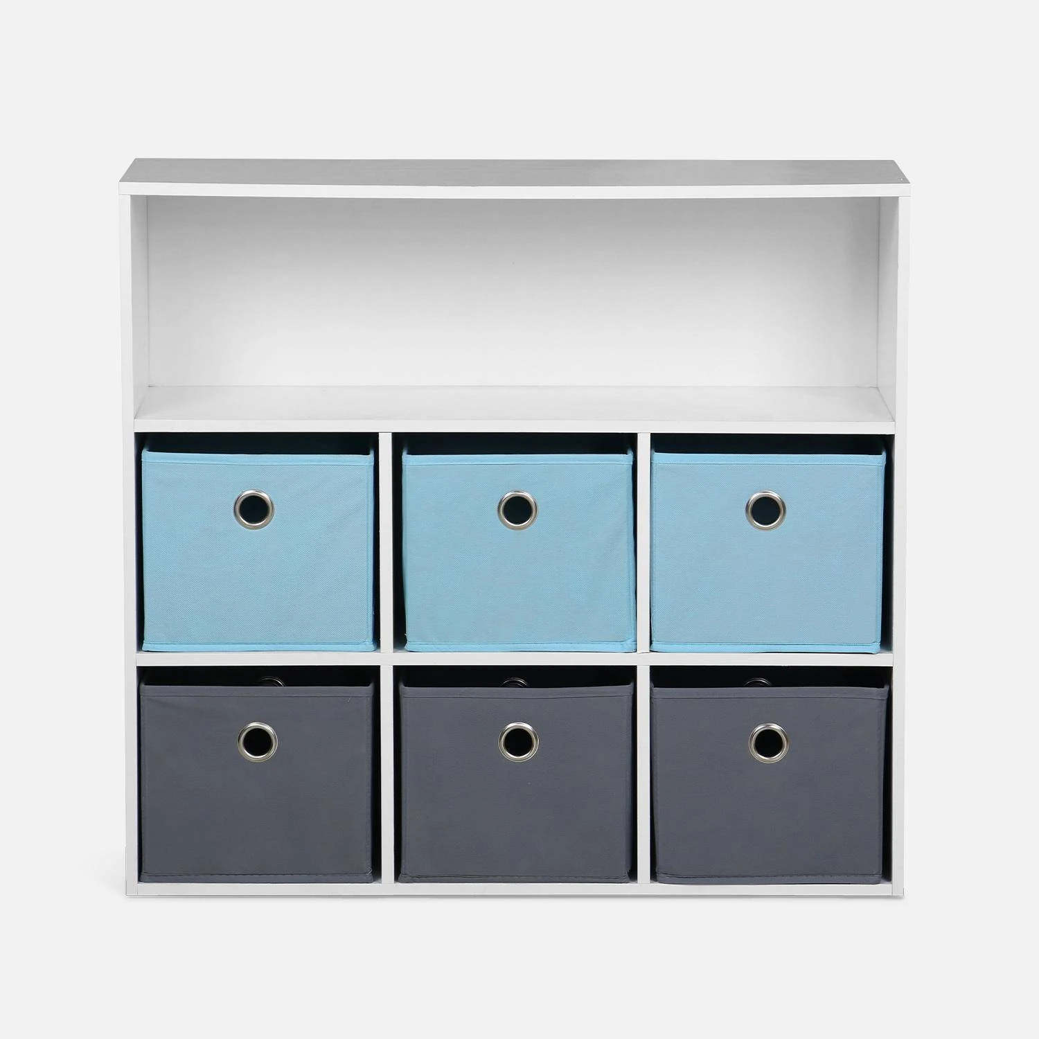 Meuble Rangement Enfant 6 Paniers Couleur : Bleu 6 Meuble Rangement Enfant 6 Paniers Couleur : Bleu – Image 4