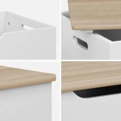 Coffre à Jouets, Couvercle Rabattable, Poignées Latérales Couleur : Blanc -Jardin Et Extérieur ikscanditb 24ba8a8c8c11c635d9774799cedaa118