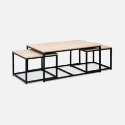 Table Gigogne Encastrable Métal Et Effet Bois (lot De 3) Couleur : Bois -Jardin Et Extérieur ilfctgigbn 587b242a4e8597dbd4b325a237504676