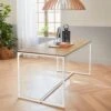 Table à Manger Métal Et Effet Bois 4 Places Couleur : Blanc -Jardin Et Extérieur ilfdt150wh 97c43ec6c3c846c87dc51c6302a9db7a