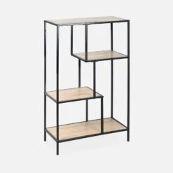 Etagère Bibliothèque Industrielle Métal Et Effet Bois 4 Niveaux -Jardin Et Extérieur ilfshelf113bn 68efaaef391e6d9137592467e3a5171e