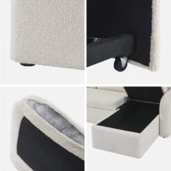 Canapé Convertible 3 Places Bouclettes Blanches, Lignes Arrondies -Jardin Et Extérieur imlccsofaboucl e3ff0022b9306dda924275f23ca0e62f