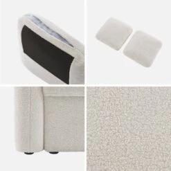 Canapé 2 Places Bouclettes Blanches, Lignes Arrondies -Jardin Et Extérieur imlsofa2boucl 77d26f59e16eb9a57e80aaa43450ec65