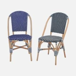 Chaise Bistrot En Rotin Et Polyrotin (lot De 2) Couleur : Bleu -Jardin Et Extérieur imonchrx2blu 47c690f323e992cdc755c92c7b640a20