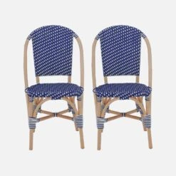 Chaise Bistrot En Rotin Et Polyrotin (lot De 2) Couleur : Bleu -Jardin Et Extérieur imonchrx2blu e971ea8bd473debe407722dd9a494611