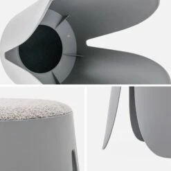 Set De 4 Tabourets Empilables Bouclette Texturée Couleur : Gris Clair -Jardin Et Extérieur inikstx4bcllg 5373207f54409b3551a46fb2688bafec