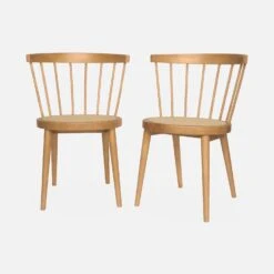 Chaise Bois Et Cannage (lot De 2) Couleur : Naturel -Jardin Et Extérieur inorchrx2nat 078c5bd4f9a0fe64c63e71b064641a32
