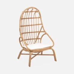 Fauteuil œuf En Rotin Avec Coussin -Jardin Et Extérieur ipadcobchrnat 9c2bddebd5ac73b214d9e2c364263cbf