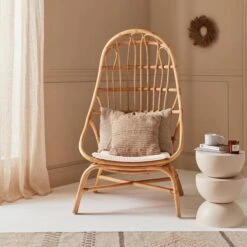 Fauteuil œuf En Rotin Avec Coussin -Jardin Et Extérieur ipadcobchrnat be70f60fc0f793b18be3ed835d65f1f1