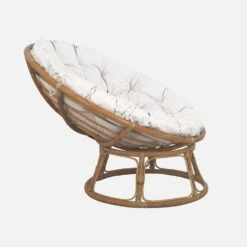 Fauteuil Papasan En Rotin Avec Coussin Ø113cm -Jardin Et Extérieur ipalchr113nat 47a117a9b1217f46c40466cfc19e891d