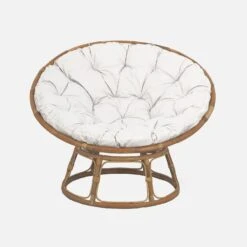 Fauteuil Papasan En Rotin Avec Coussin Ø113cm -Jardin Et Extérieur ipalchr113nat 57be287d79d6c1119cfac5fd37ac661a