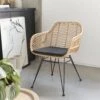 Fauteuil En Rotin Naturel Et Métal Couleur : Noir -Jardin Et Extérieur irawarmbk 2fd2ac02e5eb2e0758832d3f7ff6eb84