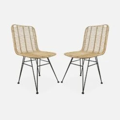 Chaise Métal Et Rotin Naturel (lot De 2) Couleur : Noir -Jardin Et Extérieur irawchrbkx2 6542c30399c8ddee1a48a455f821d14e