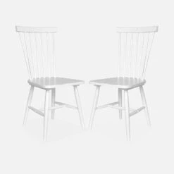Chaise Bois D'hévéa (lot De 2) Couleur : Blanc -Jardin Et Extérieur iromchrx2wh c1e19fc59b64699687c4db4c274b97c2