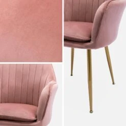 Fauteuil Velours Et Pieds Métal (lot De 2) Couleur : Vieux Rose -Jardin Et Extérieur isharmvvopkx2 b95c9b2523dc21f21d85b3f9b693ece8