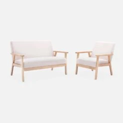 Fauteuil Et Banquette Tissu Bouclette Et Bois D'hévéa -Jardin Et Extérieur iskacls1n2boucl a182af98d3c343ea5753e7f2df53a76a