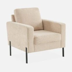 Fauteuil Velours Côtelé, Pieds Métal -Jardin Et Extérieur isof1crvvbg 12f61d53a53c3c4df9344924283fa6f7