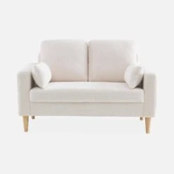 Canapé 2 Places Tissu Bouclette, Pieds Bois -Jardin Et Extérieur isof2boucl 47f805332c36ea90f4da46405ad14ec9