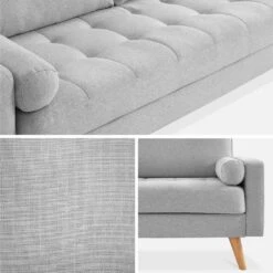 Canapé 3 Places, Pieds Bois Couleur : Gris Clair -Jardin Et Extérieur isofscan3lgy 010d72a2ec60112984d0973104e03ffd