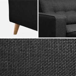 Canapé Lit Convertible 3 Places Avec Matelas 12cm - Fabriqué En France Couleur : Anthracite -Jardin Et Extérieur itlsbedsofaat 26588e989fdfc04790836a3723a8d95c