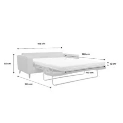 Canapé Lit Convertible 3 Places Avec Matelas 12cm - Fabriqué En France Couleur : Anthracite -Jardin Et Extérieur itlsbedsofaat 6f8ab69bacf40db61a46da888155bc6c