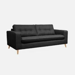 Canapé Lit Convertible 3 Places Avec Matelas 12cm - Fabriqué En France Couleur : Anthracite -Jardin Et Extérieur itlsbedsofaat de71623d1b36014333a7363886da07d9